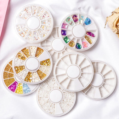 12 Rotating Circular Diamond Box Nail Art Jewelry Storage Box Jewelry Distribution Box Nail Art Diamond Transparent Tool Box