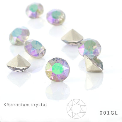 K9 Glass Crystal 4mm/5mm/6mm 10PCS Nail Art Rhinestone Crystal Diamond for Clothing Jewelry Making