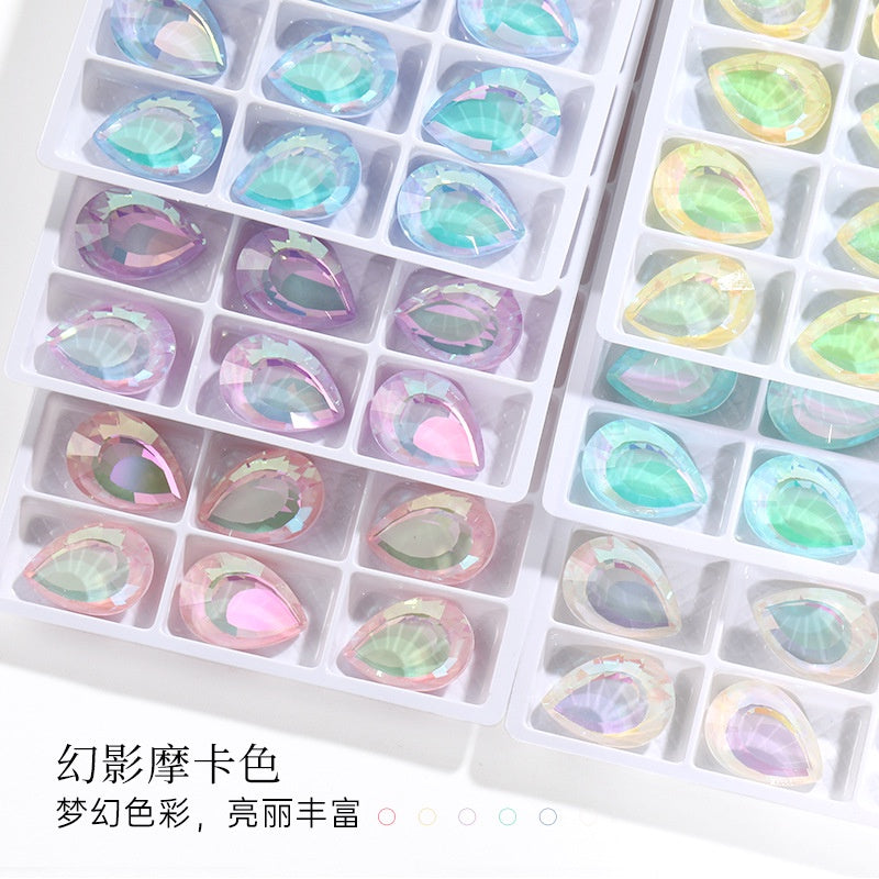 Shining High-grade Crystal Micro-pointed Bottom Glass Diamond High Top Rhinrhinos K9 Magic Mirror Series Diy Mobile Phone Shell Nail Sticker Rhinrhinos