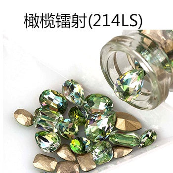 5pcs K9 Material Shiny and bright pointy bottoming Nail Rhinestone Laser color Nail paste Rhinestone diy accessories Nail ornament Nail Paste Rhinestone 5 color nude Rhinestone