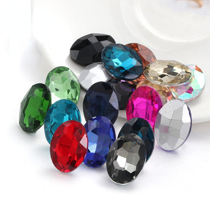 10pcs Large size naked rhinestones 18*25mm 20*30mm Oval Shape Fancy Glass Crystal Rhinestones for DIY Clothing Decoration