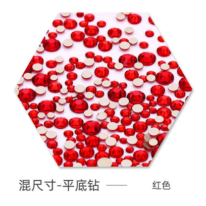 Size Size Mixed Nail Rhinestone International Trade A Flat Glass Crystal Mobile Phone Diy Stick Rhinestone Violent Bear Stick