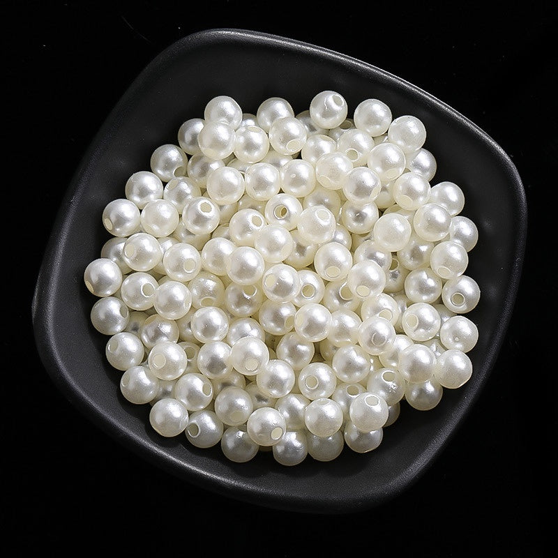 Imitation Pearl Semi-round Pearl Perforated Pearl Jewelry Materials Clothing Accessories Fake Pearl Jewelry Accessories