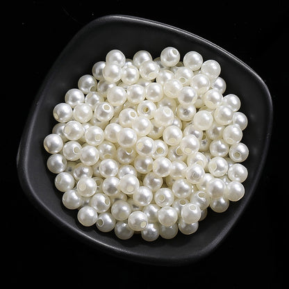 Imitation Pearl Semi-round Pearl Perforated Pearl Jewelry Materials Clothing Accessories Fake Pearl Jewelry Accessories