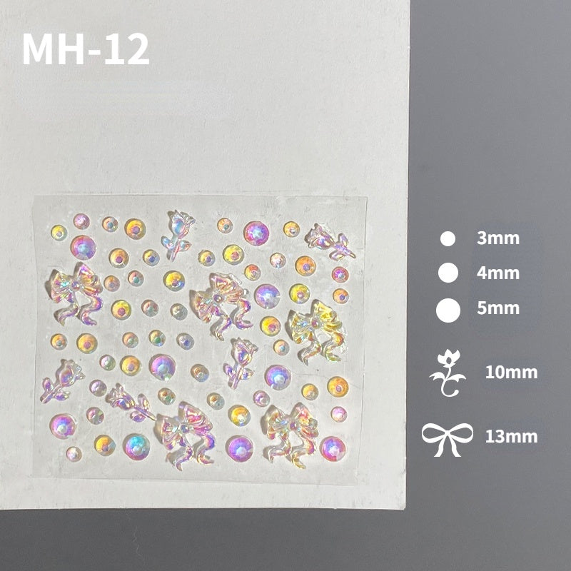 Butterfly Rhinestone Tear Eye Paste Pearl Glue Eyebrow Paste Eye Paste Forehead Face Paste Rhinestone Resin Gem Nail DIY