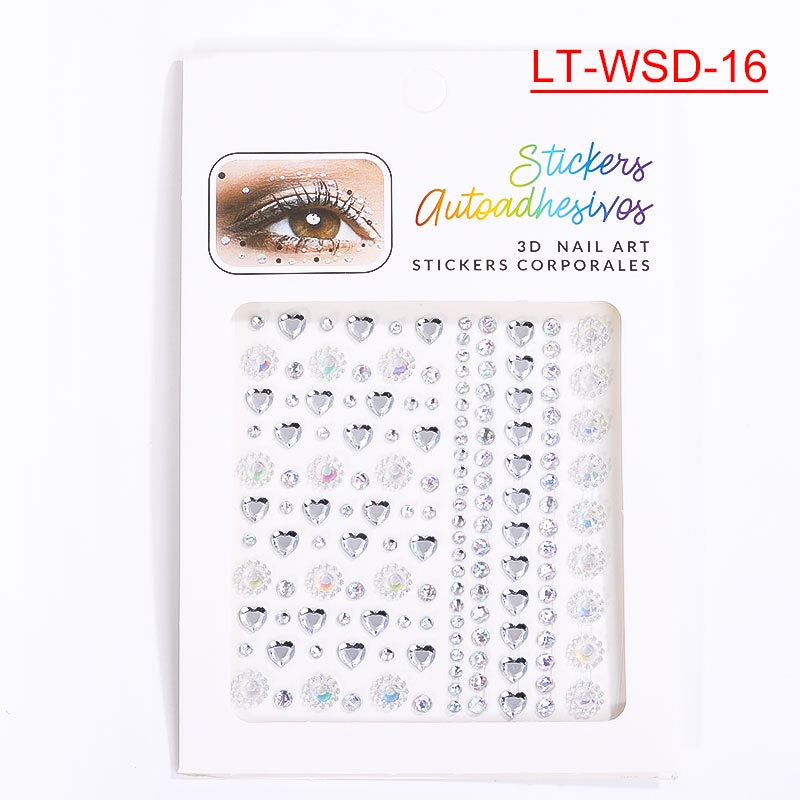 Colorful Super Shiny Rhinestone Stickers for Masquerade Parties DIY Makeup Kit