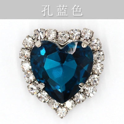 10pcs 14mm Love Crystal Buckle Glass Claw Rhinestones Enclosing Edge Hand Sewn Rhinestones Diy Clothing Accessories Materials