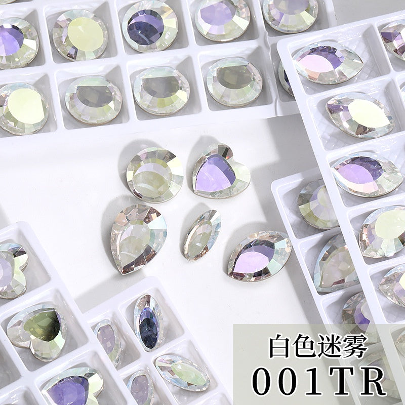 K9 Magic Mirror Series Electroplated Color High-grade Crystal Micro Pointed Bottoming Glass Nail Rhinestone Diy Phone Case Ornament Accessories