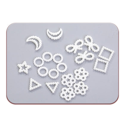 Super Flash Heart Imitation Pearl Bow Mixed Accessories Japanese Imitation Pearl Nail Accessories ABS Hollow Pearl Nail Accessories