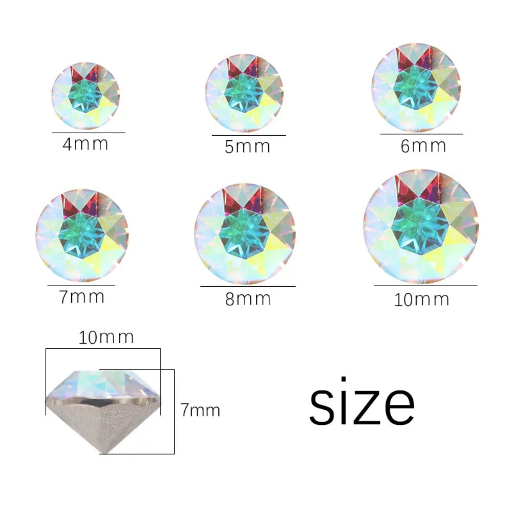 K9 Glass Crystal 4mm/5mm/6mm 10PCS Nail Art Rhinestone Crystal Diamond for Clothing Jewelry Making