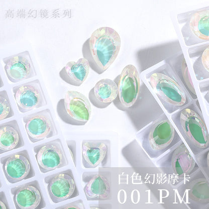 Shining High-grade Crystal Micro-pointed Bottom Glass Diamond High Top Rhinrhinos K9 Magic Mirror Series Diy Mobile Phone Shell Nail Sticker Rhinrhinos
