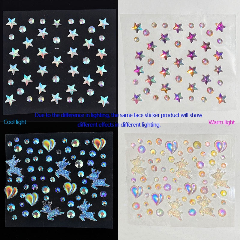 Butterfly Rhinestone Tear Eye Paste Pearl Glue Eyebrow Paste Eye Paste Forehead Face Paste Rhinestone Resin Gem Nail DIY