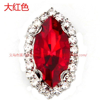 13*27mm Large size Horse Eye Claw Rhinestone Claw Rhinestone Girth Crystal Buckle Diy Headdress Accessories Shiny Rhinestone Hand Sewn Rhinestone Dress Accessories