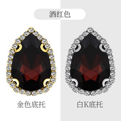 10×14mm 10pcs Water Drop Claw Rhinestones Crystal Buckle Claw Rhinestones Girdle Edge Claw Chain Diy Headdress Hair Accessories Footwear Clothing Accessories