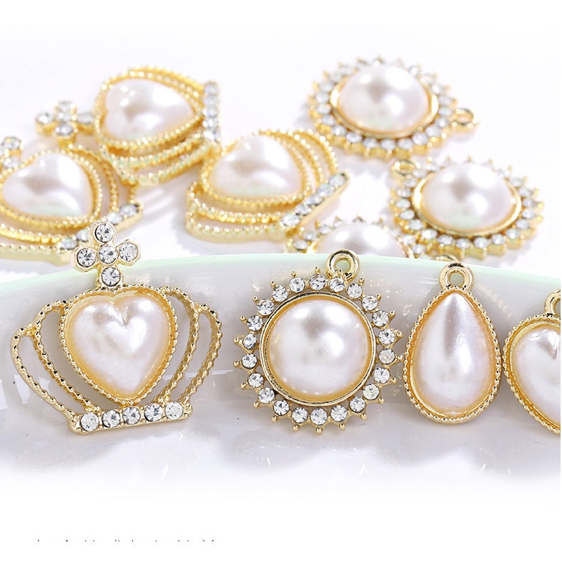 Pearl Pendant Korean Necklace Pearl Alloy DIY Accessories Zipper Head Pearl Jewelry Crocs Shoe Accessories