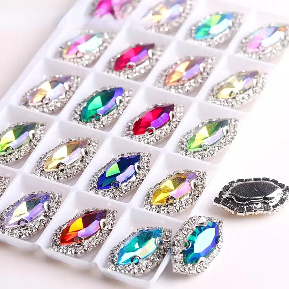 13*27mm Large size Horse Eye Claw Rhinestone Claw Rhinestone Girth Crystal Buckle Diy Headdress Accessories Shiny Rhinestone Hand Sewn Rhinestone Dress Accessories
