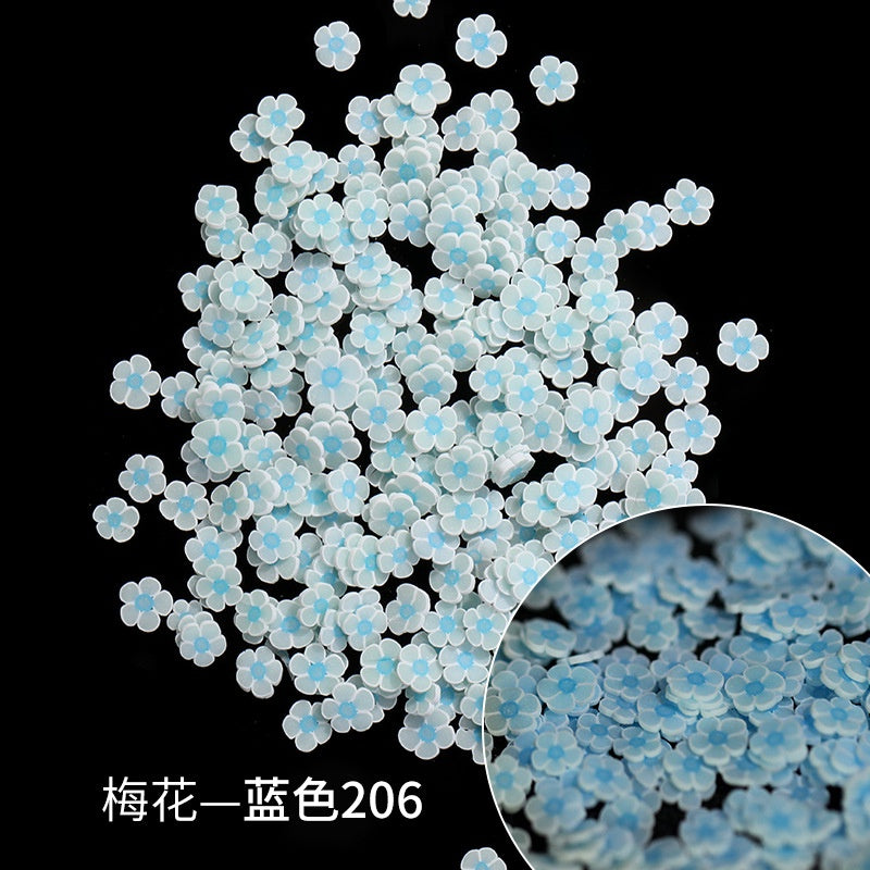 Glow-in-the-dark Polymer Clay Nail Patch Fluorescent Slice Nail Jewelry Plum Slice Diy Slime Filling Material