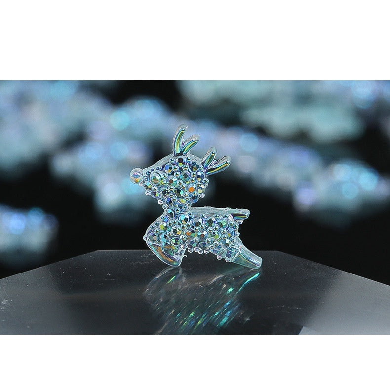 Animal Nail Ornament Resin Series Aurora Deer Nail Ornament Diy Nail Paste Diamond Material