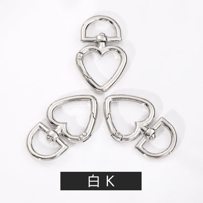Metal Peach Heart Love Spring Buckle Keychain Dog Buckle Rope Buckle Diy Plush Doll Bag Hanging Ornament Accessories Pendant
