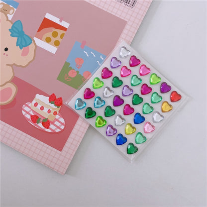 Dazzle Colorful Love Shiny Transparent Crystal Drop Glue Sticker Paste Girl Eyebrow Stick Ear Stick Decoration DIY Hand Ledger