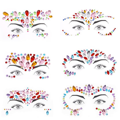 Electronic Music Festival Face Pasters Children's Stage Performance Face Stickers Stickers Crystal Eyes Rhinestone Stickers