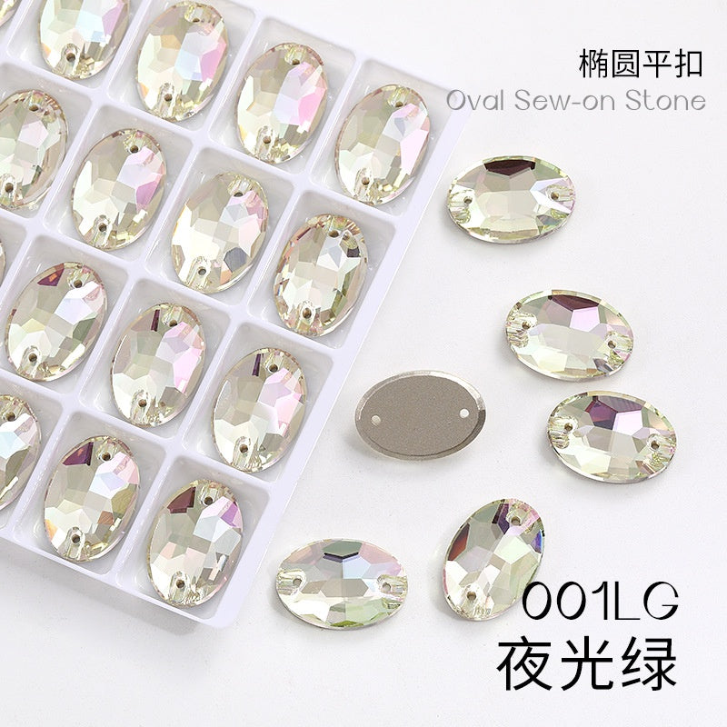 Crystal 7*10/10*14mm High-end Button Flat Oval Mocha Handmade Clothes Accessories