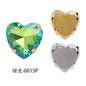 12mm Heart Shape Plating Shiny Color Clothing Accessories Rhinestone with Claw for DIY Jewelry Handmade