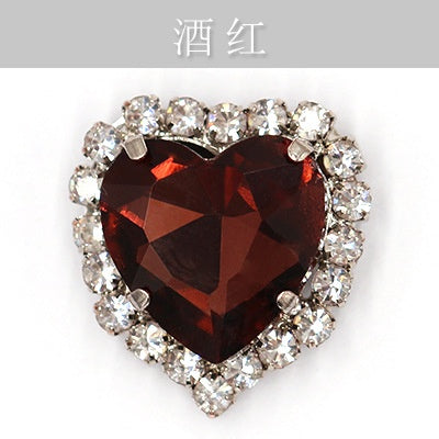 10pcs 14mm Love Crystal Buckle Glass Claw Rhinestones Enclosing Edge Hand Sewn Rhinestones Diy Clothing Accessories Materials
