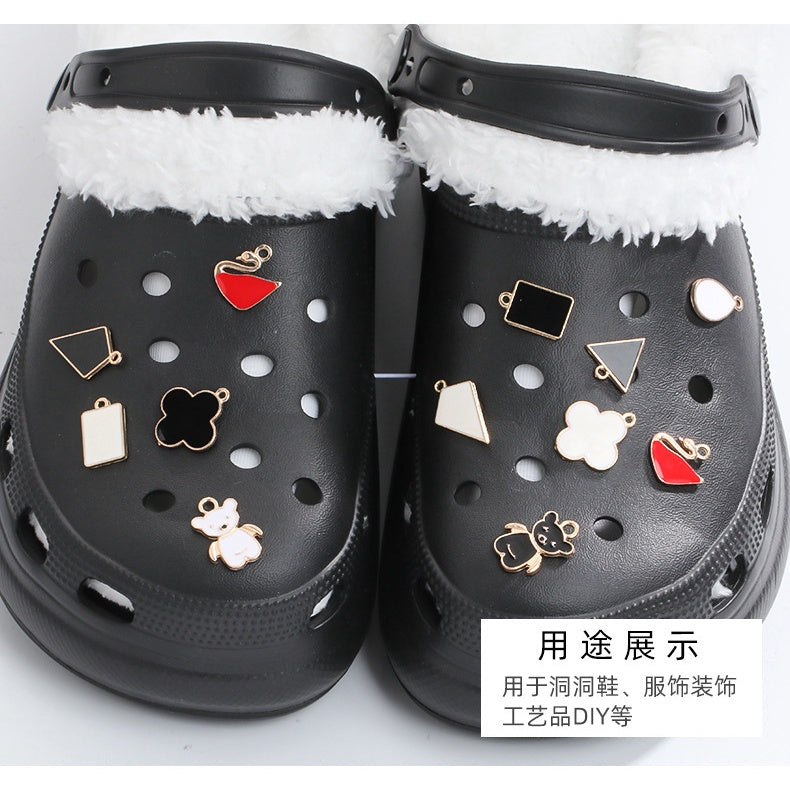 Crocs Diy Accessories Alloy Pearl Checker Series Garden Shoes Buckle Decorative Buckle