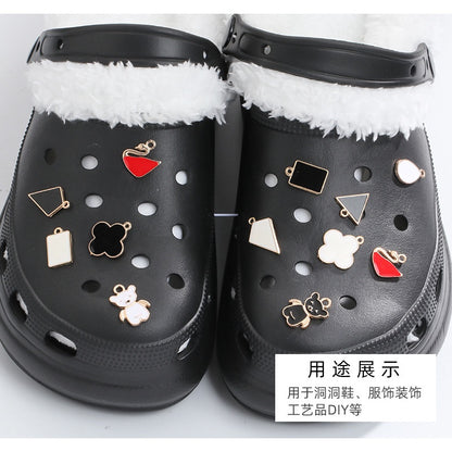Crocs Diy Accessories Alloy Pearl Checker Series Garden Shoes Buckle Decorative Buckle