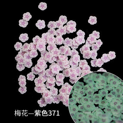 Glow-in-the-dark Polymer Clay Nail Patch Fluorescent Slice Nail Jewelry Plum Slice Diy Slime Filling Material