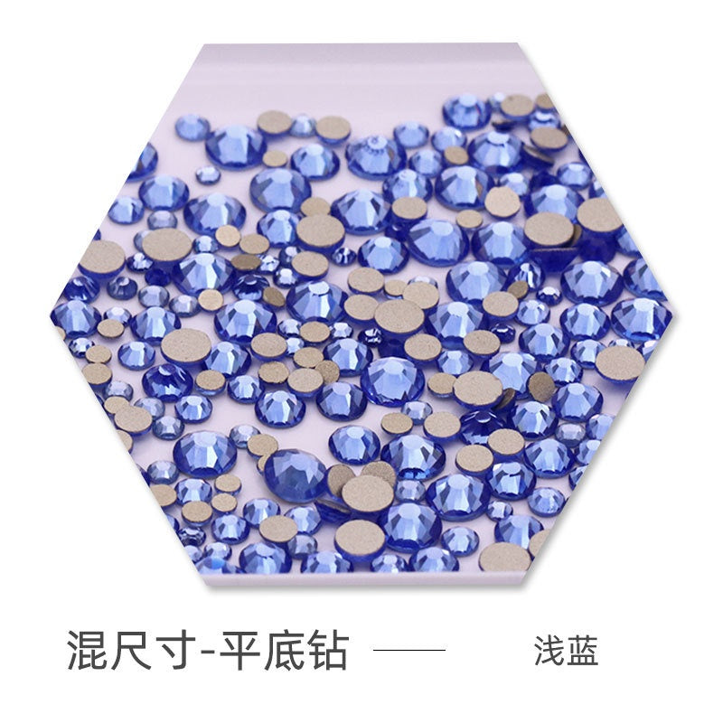 Size Size Mixed Nail Rhinestone International Trade A Flat Glass Crystal Mobile Phone Diy Stick Rhinestone Violent Bear Stick