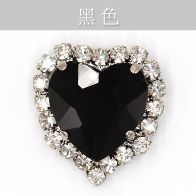 10pcs 14mm Love Crystal Buckle Glass Claw Rhinestones Enclosing Edge Hand Sewn Rhinestones Diy Clothing Accessories Materials