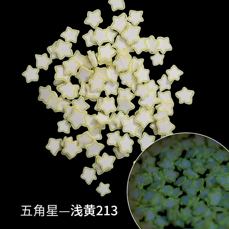 Glow-in-the-dark Polymer Clay Nail Patch Fluorescent Slice Nail Jewelry Plum Slice Diy Slime Filling Material