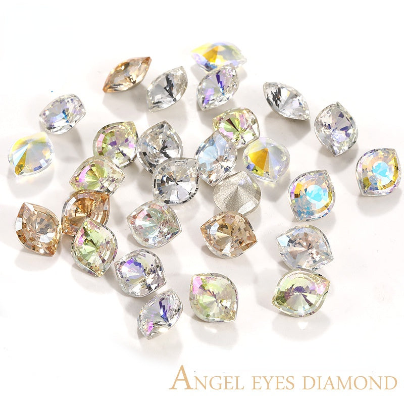 10*12mm Colored Eye Shape Crystall Diamond Charm Shiny Glass Rhinestone for Clothing Jewelry Making Accessories