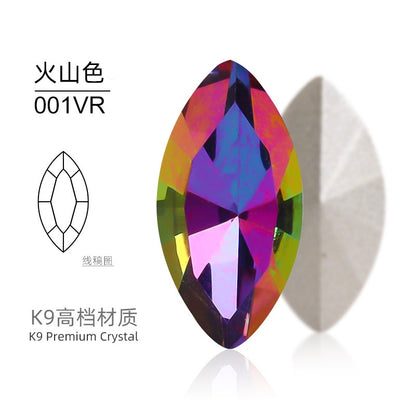 5*10mm/10pcs K9 Horse Eye Pointed Bottom Rhinestone Unusual Type Special Rhinestone Diy Ornament Accessories Pointed Bottom Rhinestone Nail Paste Rhinestone Decorative Accessories