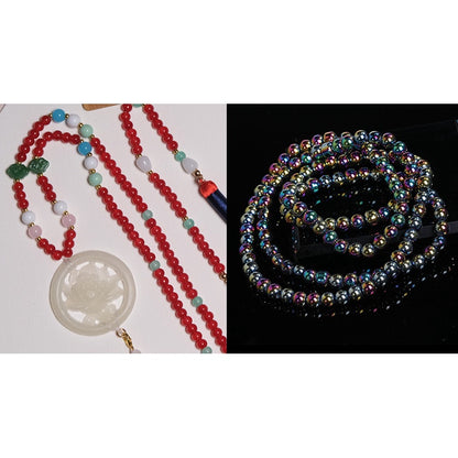 Imitation Jade Glass Bead Electroplating Beading DIY Handmade Beading Loose Bead Jewelry Accessories Accessories