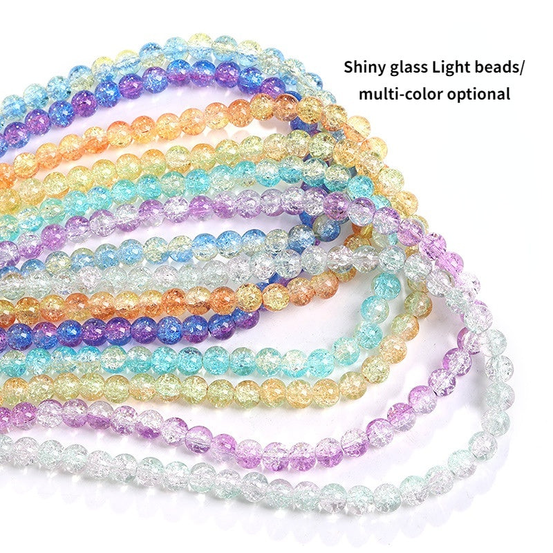 Colored Glass Crystal Beads Burst Beads Round Beads String Beads Crack Beads DIY Handmade Floral Beads Bracelet Material Accessories Accessories