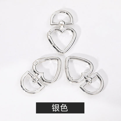 Metal Peach Heart Love Spring Buckle Keychain Dog Buckle Rope Buckle Diy Plush Doll Bag Hanging Ornament Accessories Pendant