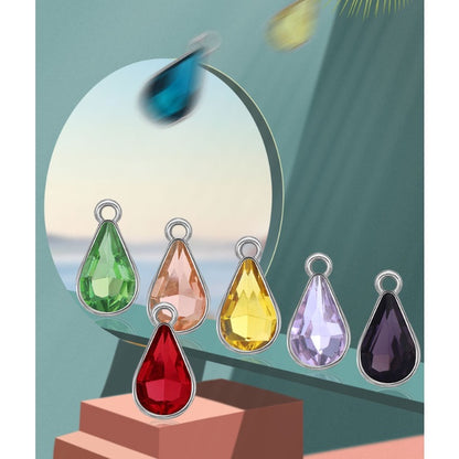 【ready Stock】Single Hanging Water Drop Single Hole Pendant Inlaid with Crystal Diamond Diy Ear Jewelry Accessories