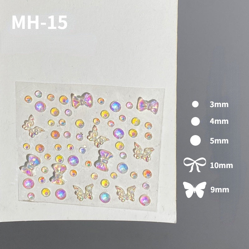 Butterfly Rhinestone Tear Eye Paste Pearl Glue Eyebrow Paste Eye Paste Forehead Face Paste Rhinestone Resin Gem Nail DIY