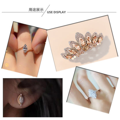 5*10mm /9*18mm 10pcs Horse Eye Rhinestones Special-shaped Glass Crystal Rhinestones Diy Phone Case Perfume Holder Stick Rhinestones Ornament Accessories