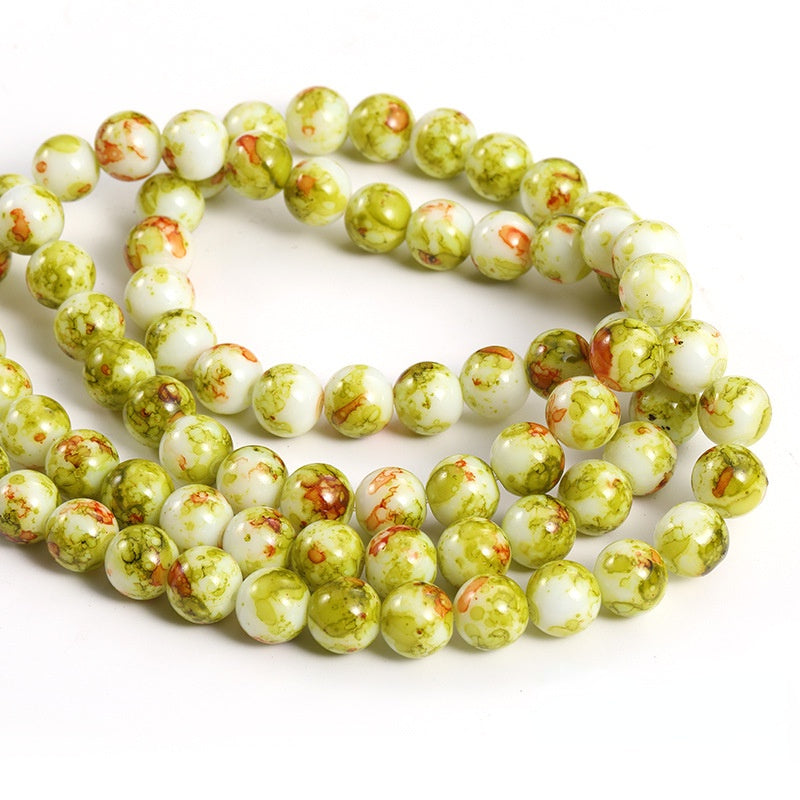 10mm Ceramics Round Beads Perforated Bead Necklace Bracelet Accessories for DIY Jewelry Making