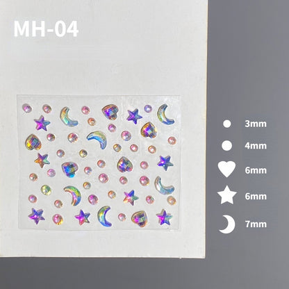 Butterfly Rhinestone Tear Eye Paste Pearl Glue Eyebrow Paste Eye Paste Forehead Face Paste Rhinestone Resin Gem Nail DIY