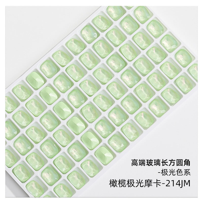 10mm  10pcs Nail Rhinrhinea High-end Tip Bottom Rhinrhinea  Rectangular Round Corner Diy Accessories Materials