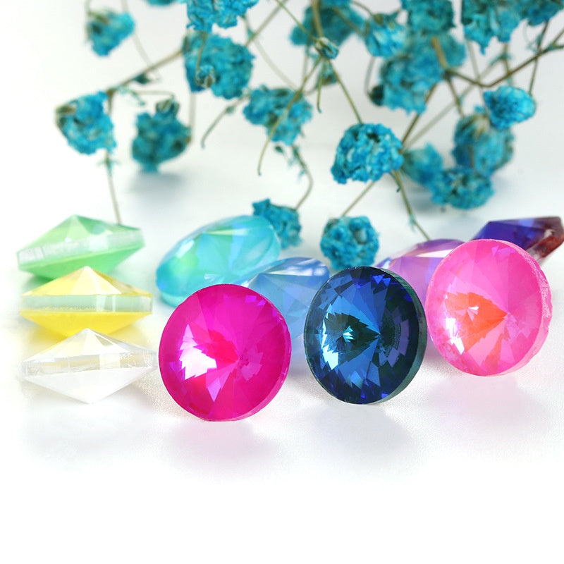 8/10/12mm Round Shape Mocha Fluorescence Color Crystal Diamond Glass Rhinestone for Clothing Jewelry Accessories