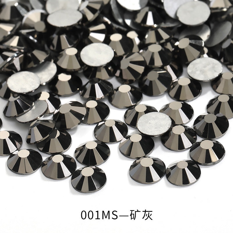 288pcs/6mm Flat Round Nail Rhinestone DIY Phone Case Accessories Rhinestone Stick Crystal