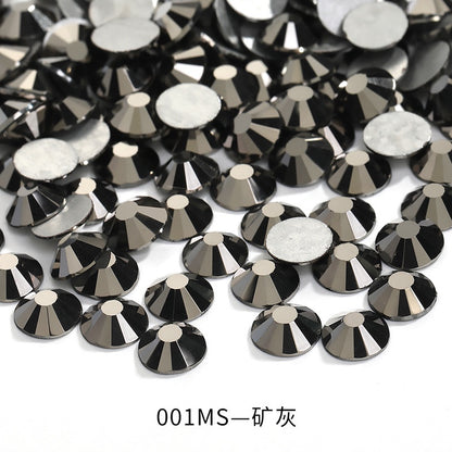 288pcs/6mm Flat Round Nail Rhinestone DIY Phone Case Accessories Rhinestone Stick Crystal
