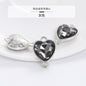 Crystal Heart Pendant Double Hole Bracelet Necklace Glass Diamond Link Piece DIY Bag Clothing Shoe Accessories