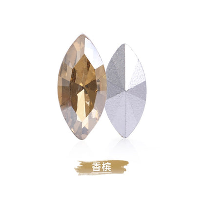 5*10mm /9*18mm 10pcs Horse Eye Rhinestones Special-shaped Glass Crystal Rhinestones Diy Phone Case Perfume Holder Stick Rhinestones Ornament Accessories